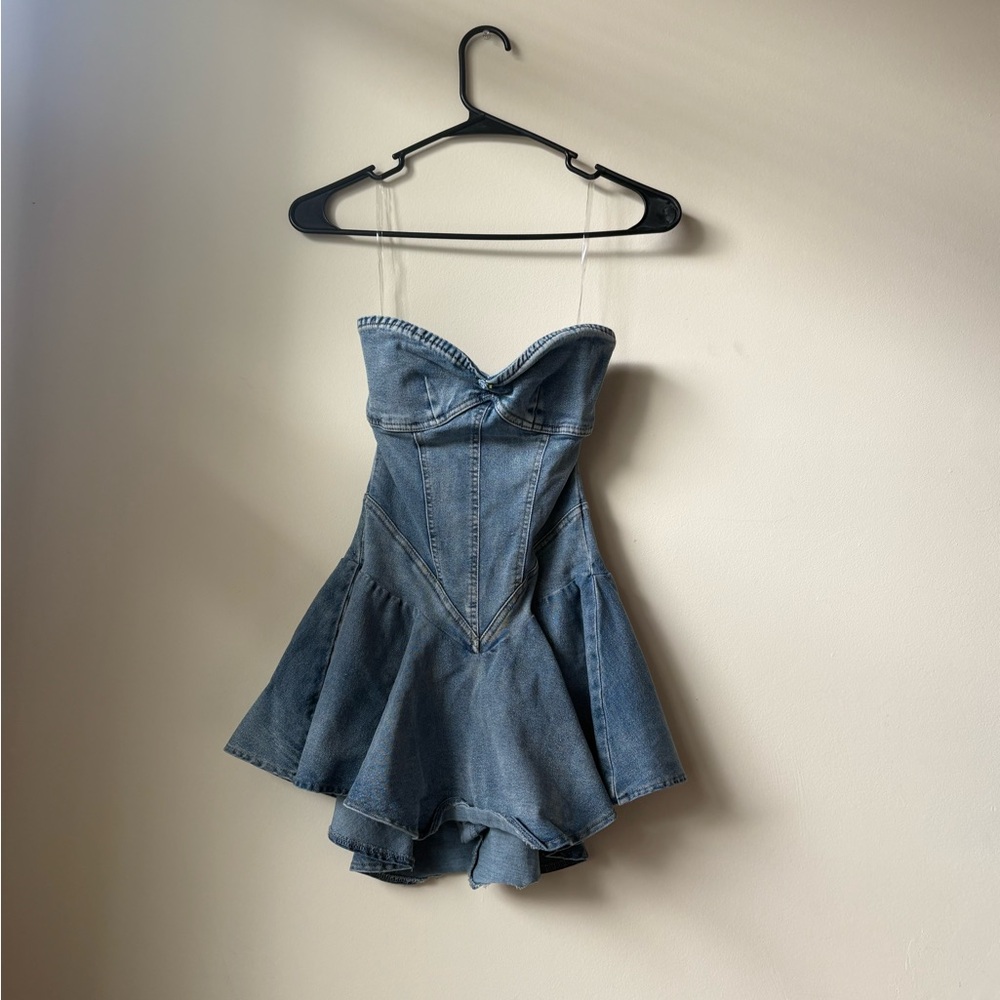 Denim Strapless Dress